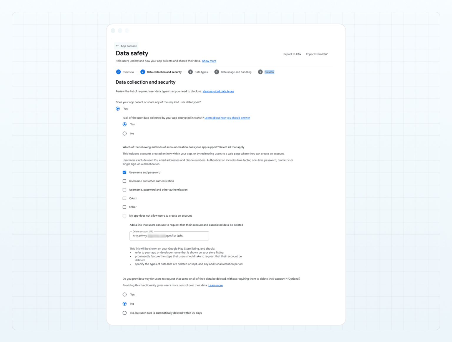 Data collection and security