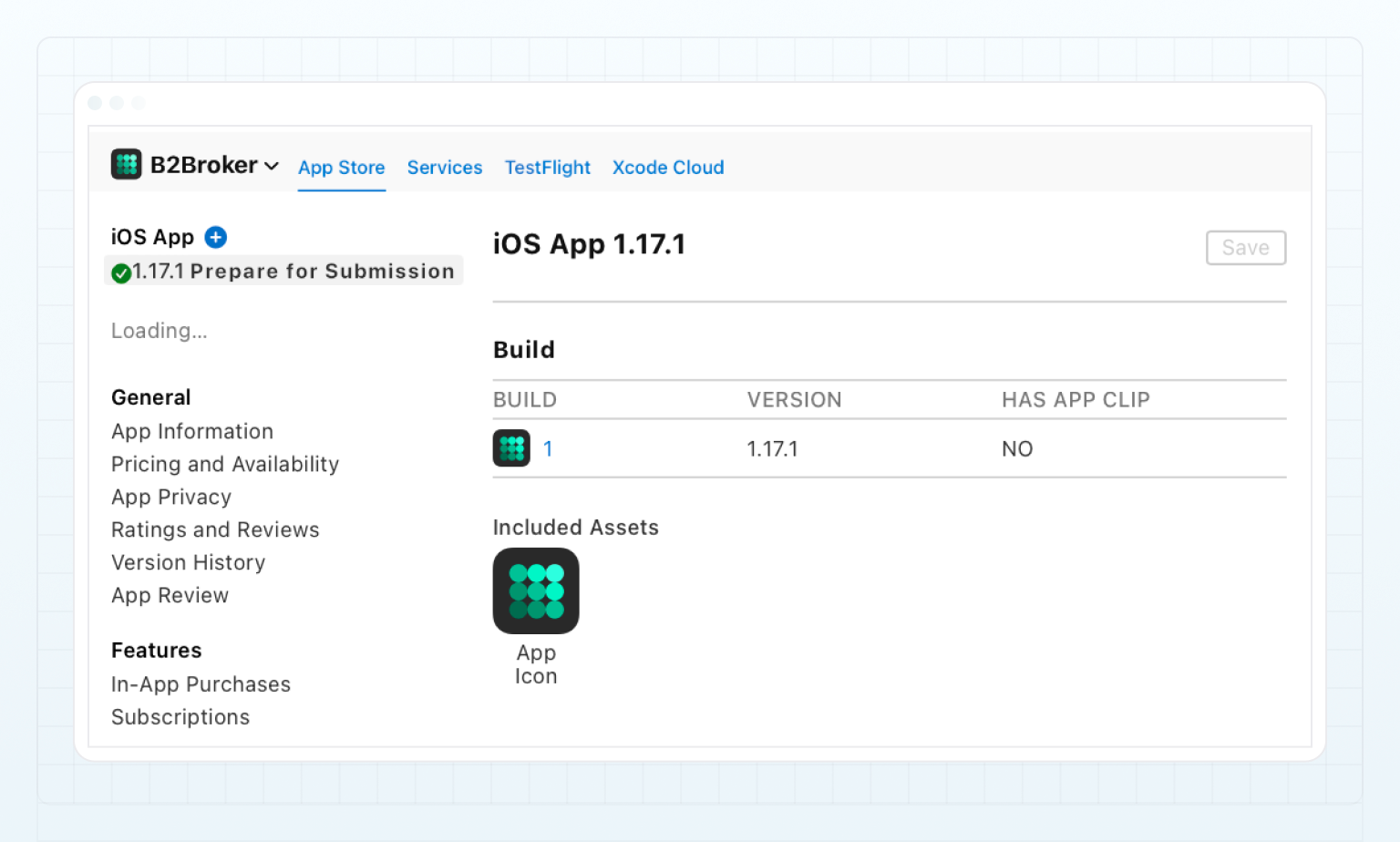 App Store Connect — Prepare for Submission