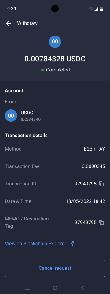Blockchain explorer link