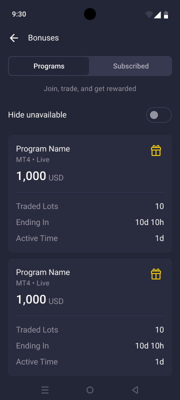 Bonus programs