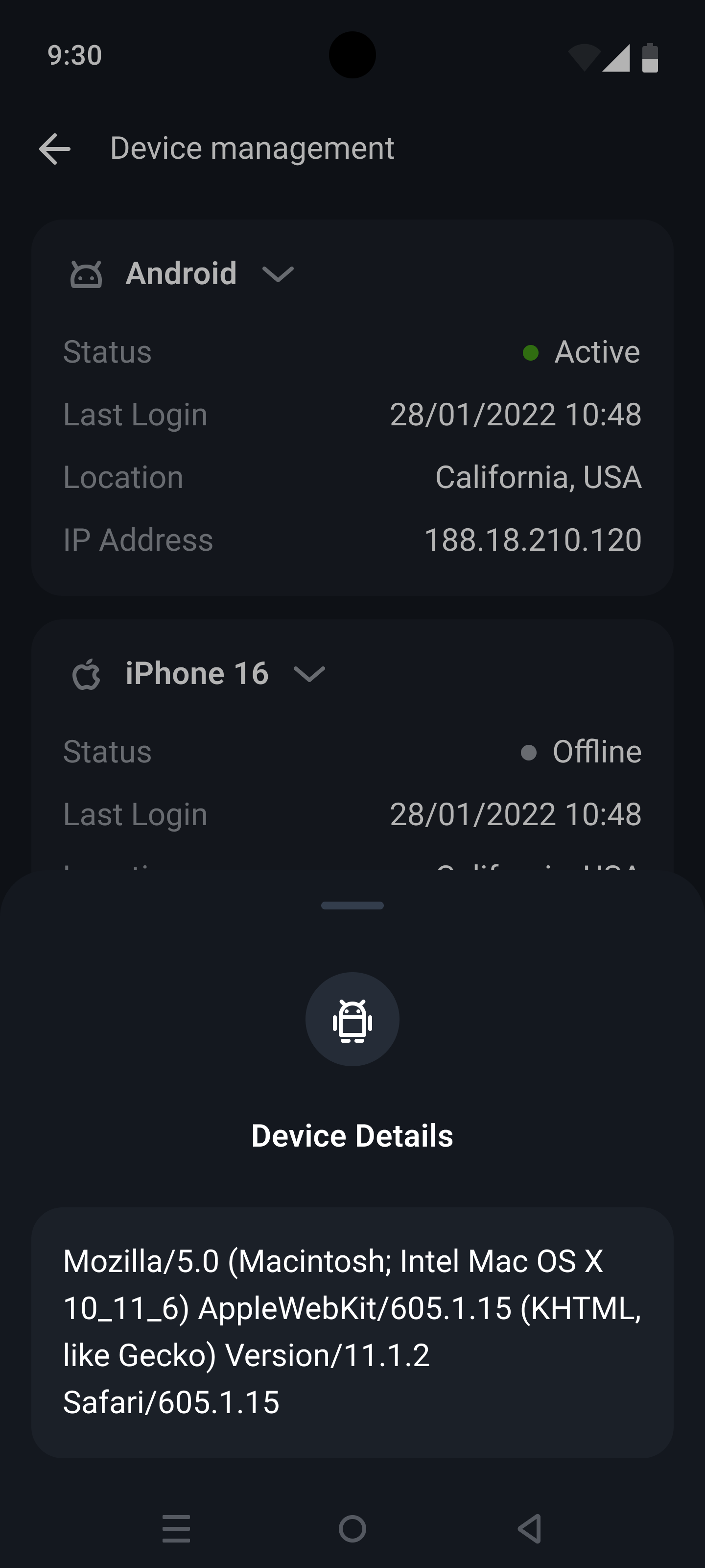Device details