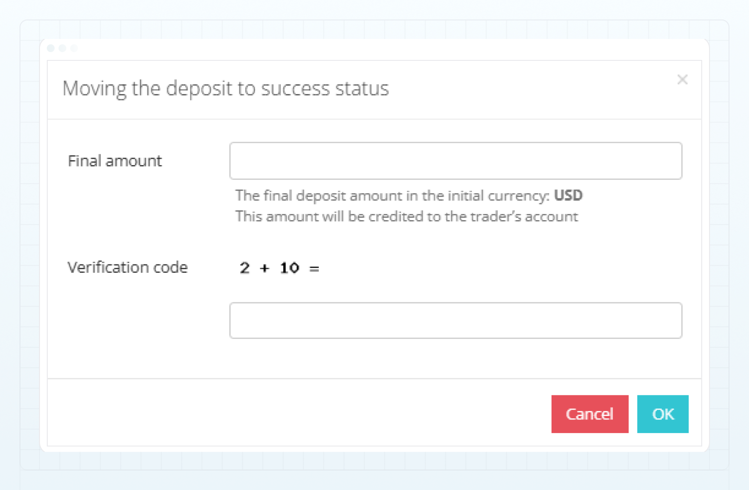 Move the deposit to success