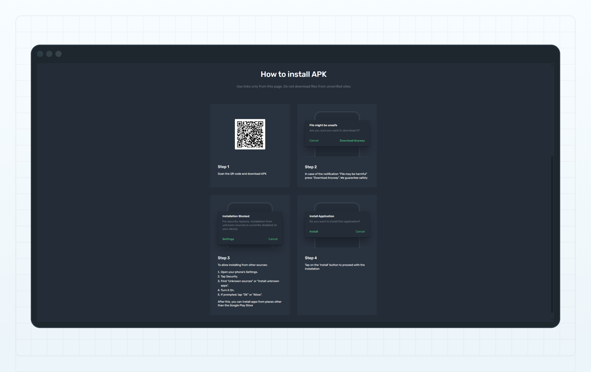 App installation instructions