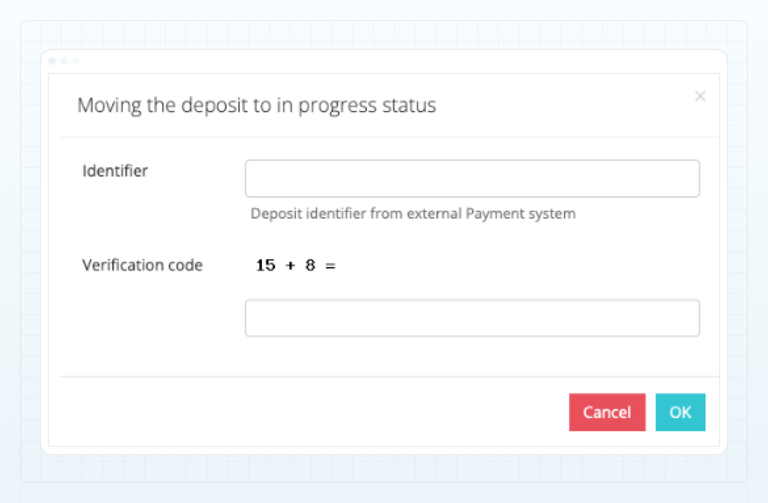 Move the unverified transaction to in progress