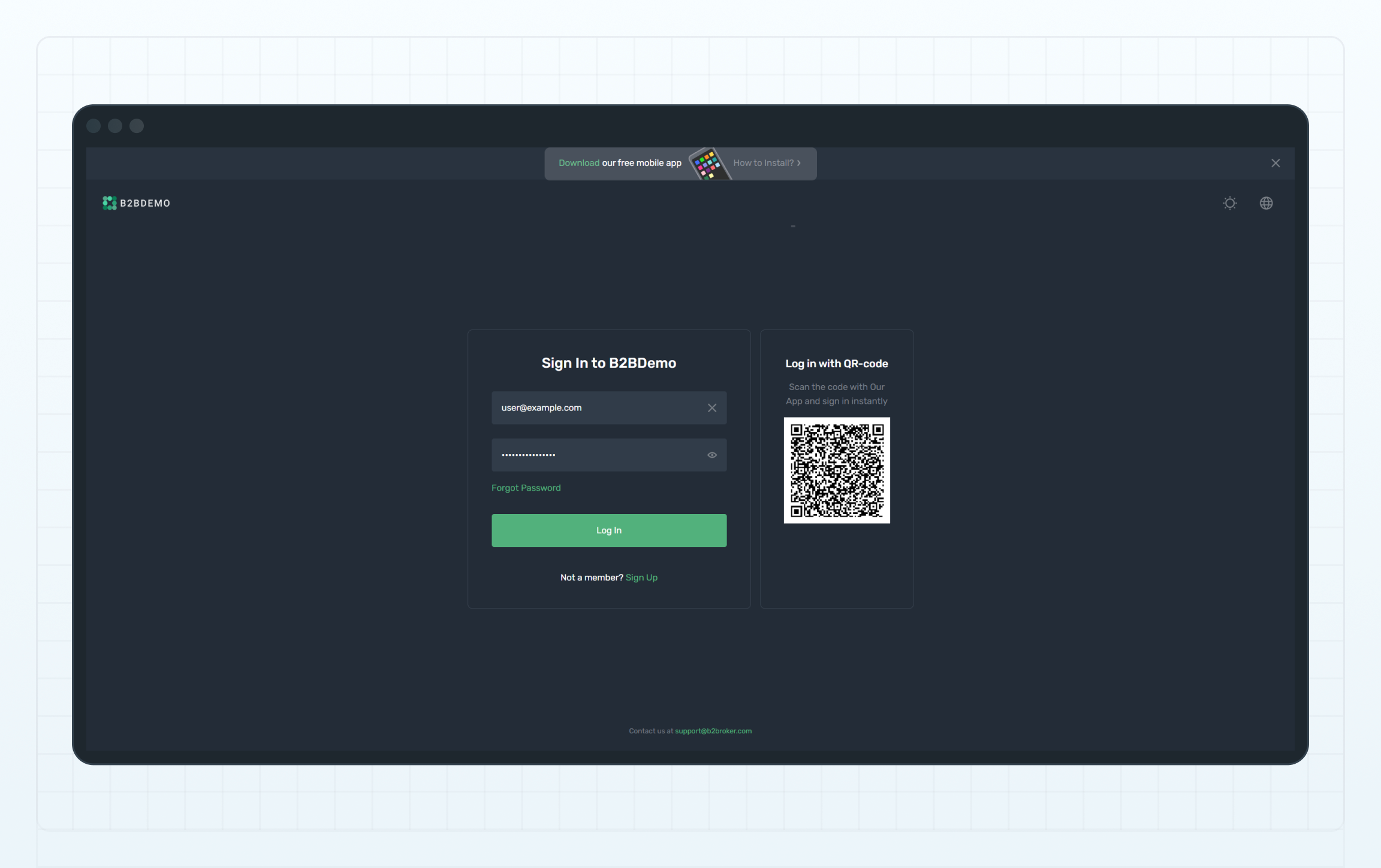 Download the app — on the Sign In page