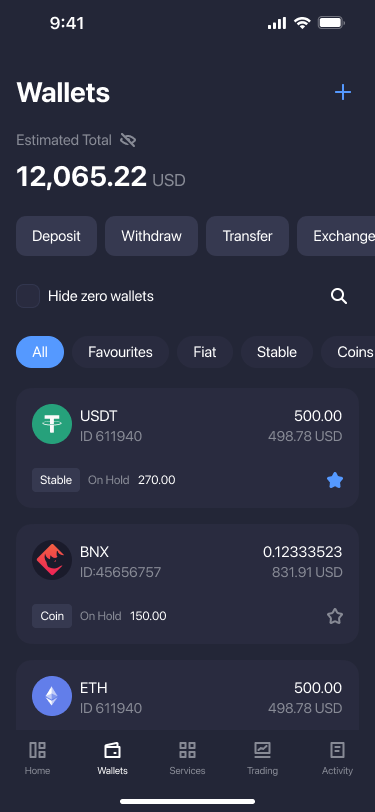 Wallet list