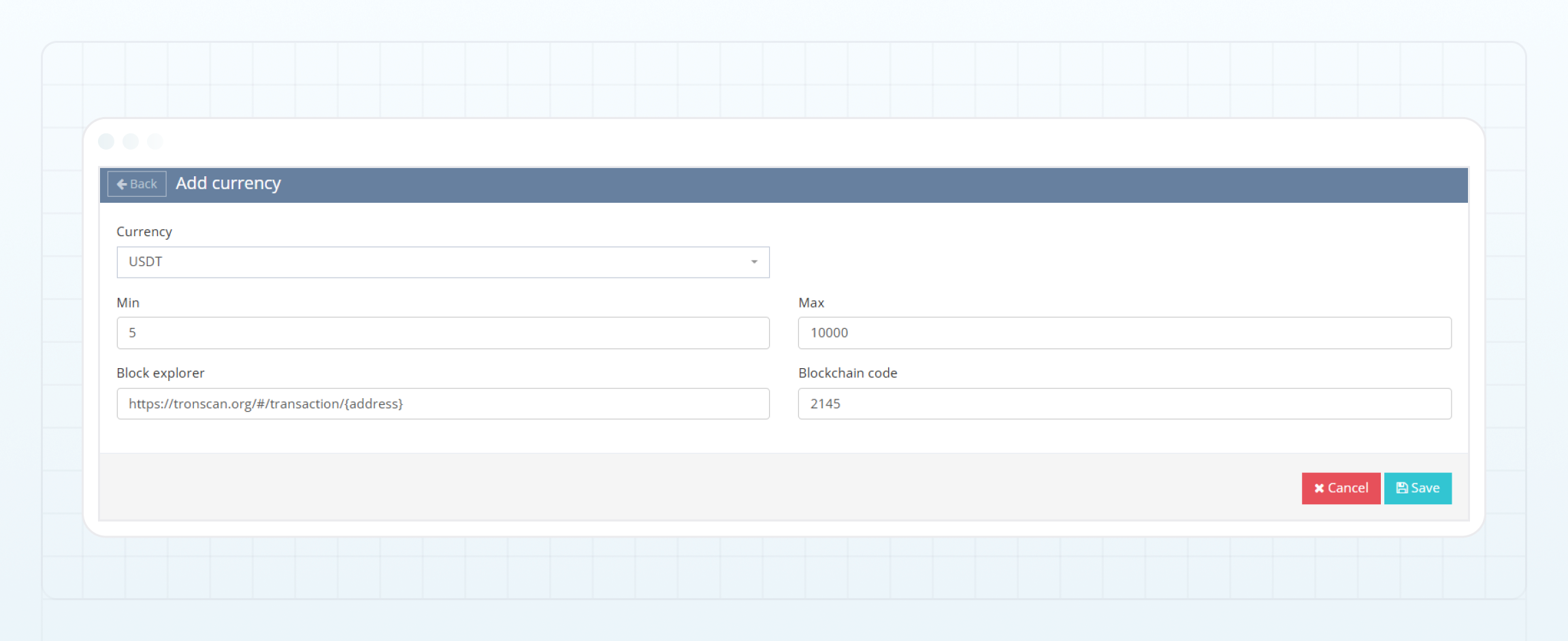 Add a currency on the PS Currencies tab