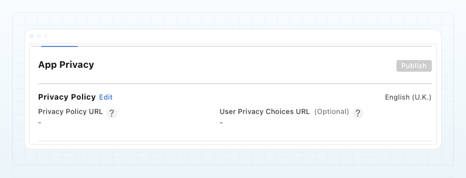 App Store Connect — App Privacy
