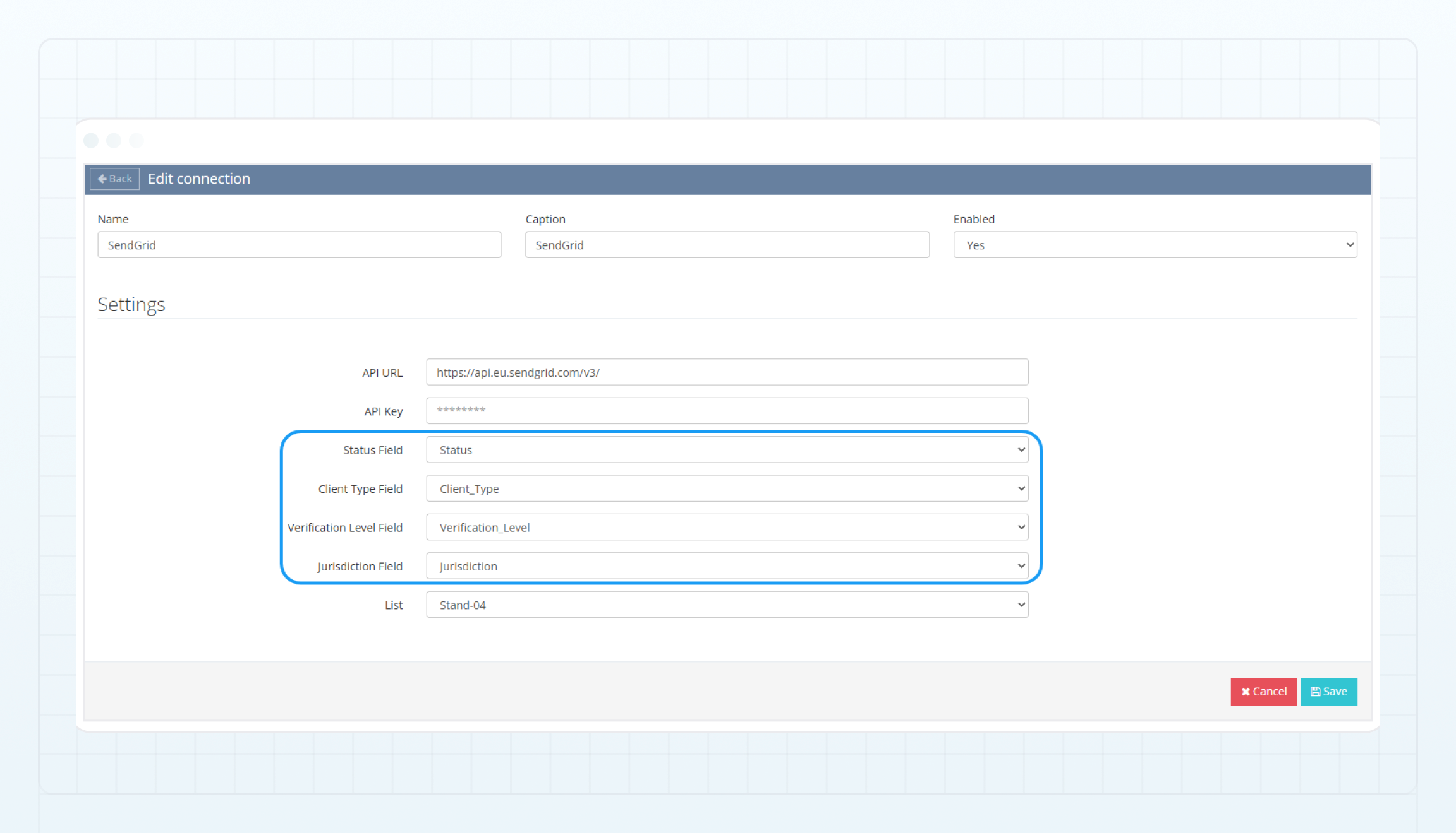 Set up field mapping