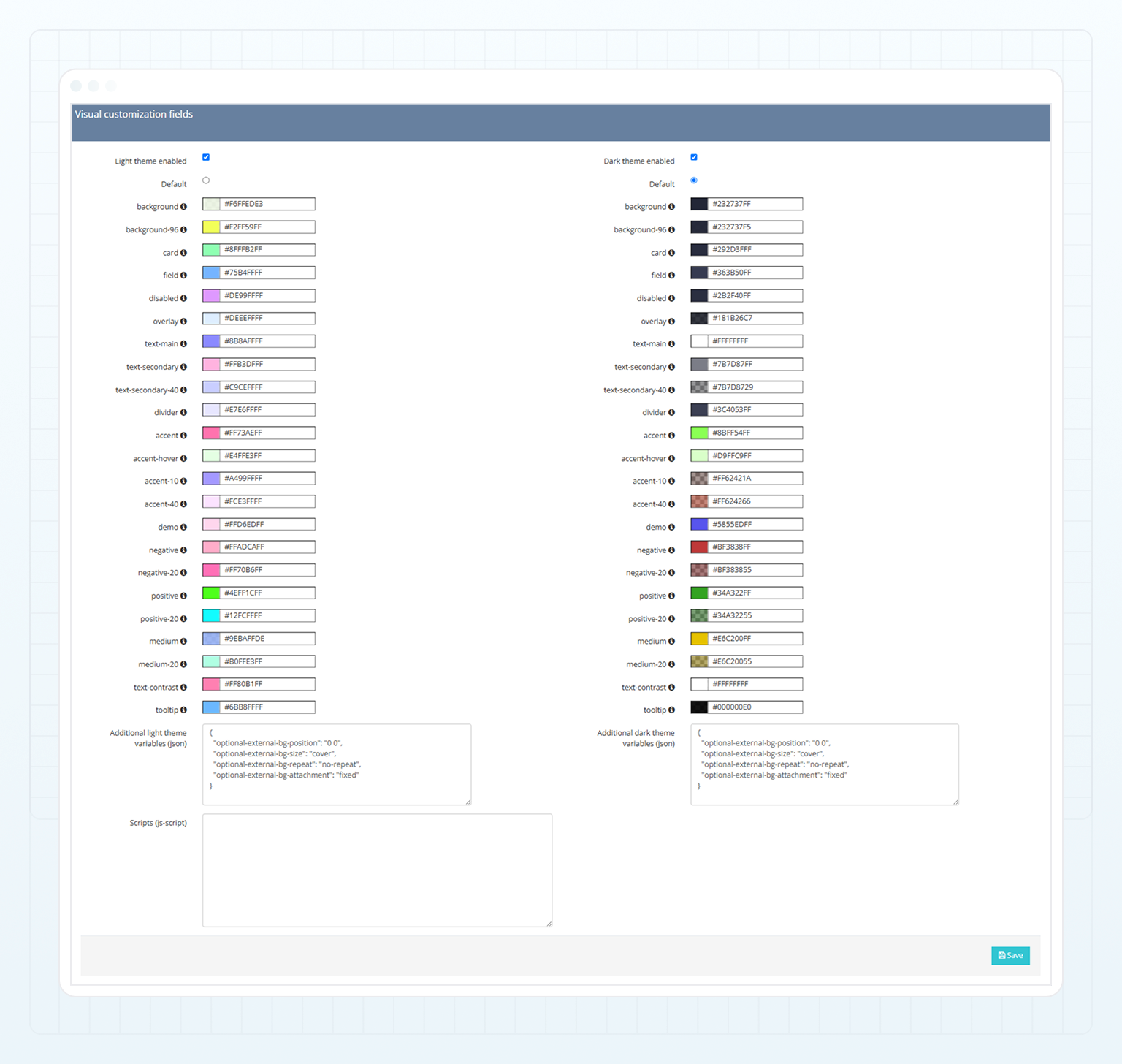 Visual customization — Fields