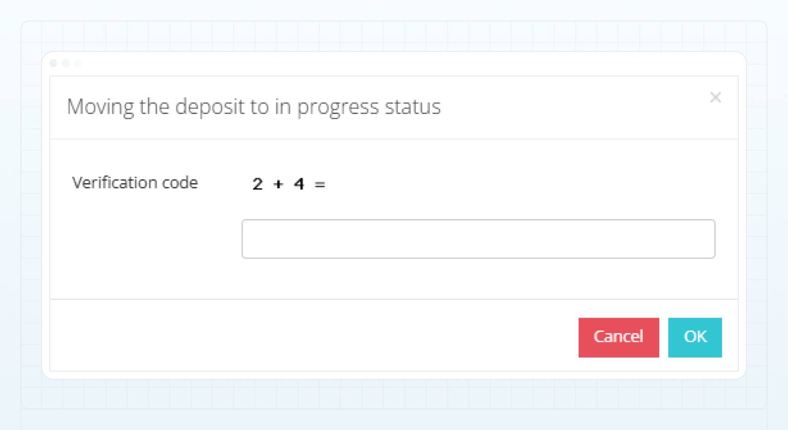 Move the verified transaction to in progress